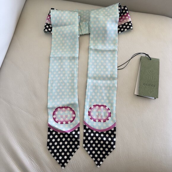 NWT GUCCI Polka Dot Headband 100% Authentic Silk Sz S main image 5